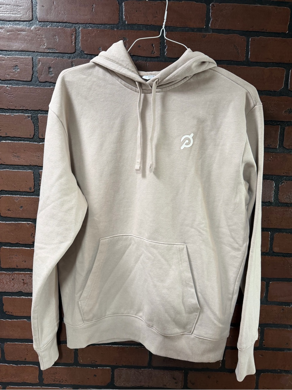 Peloton Men’s Beige Hoodie with White Logo